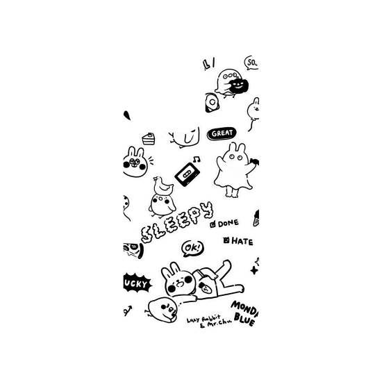 Lazy Rabbit and Mr. Chu | Black and white graffiti | Clear