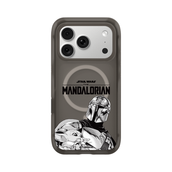 Mandalorian - Mando and Grogu B&W