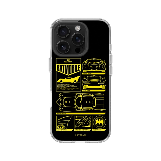 Batman | Plans de la Batmobile | Clear - iPhone 16 Pro | RHINOSHIELD