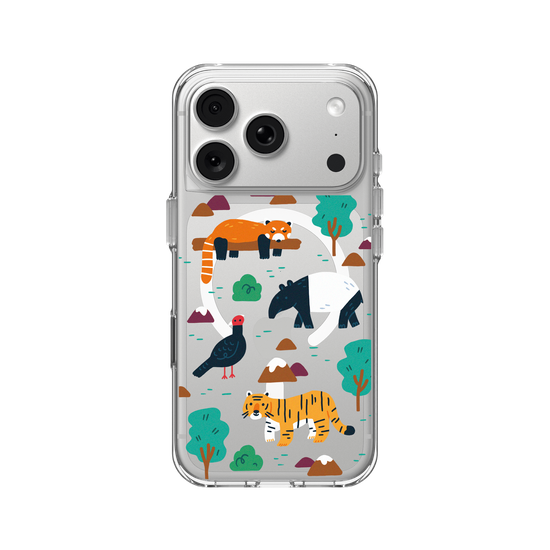 Asian Wildlife – Illustration (Red Panda, Vietnamese Pheasant, Malayan Tiger, Malayan Tapir)