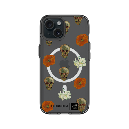 Patrón de calaveras con flores