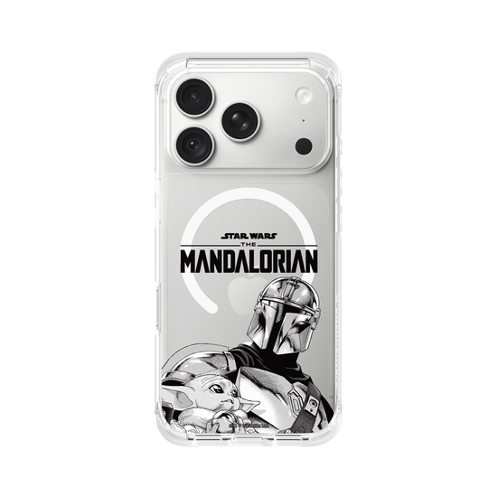 Mandalorian - Mando and Grogu B&W