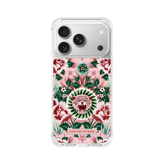 Tigre rosa y flores