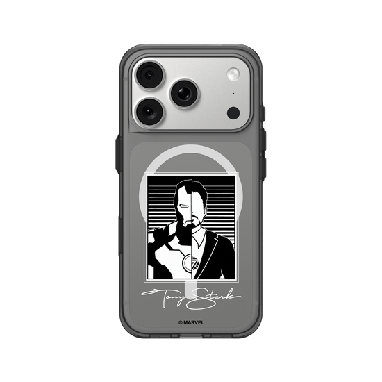 Tony Stark blanco y negro