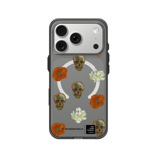 Patrón de calaveras con flores