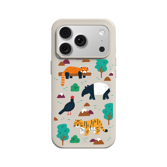 Asian Wildlife – Illustration (Red Panda, Vietnamese Pheasant, Malayan Tiger, Malayan Tapir)