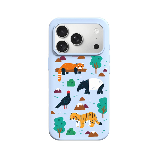 Fauna asiática - Stickers (panda rojo, faisán vietnamita, tigre malayo, tapir malayo)