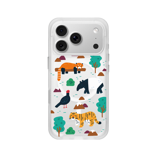 Asian Wildlife – Illustration (Red Panda, Vietnamese Pheasant, Malayan Tiger, Malayan Tapir)