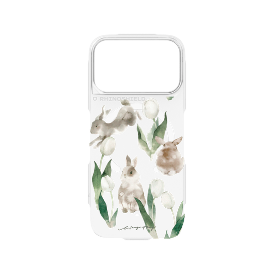 Rabbits and tulips
