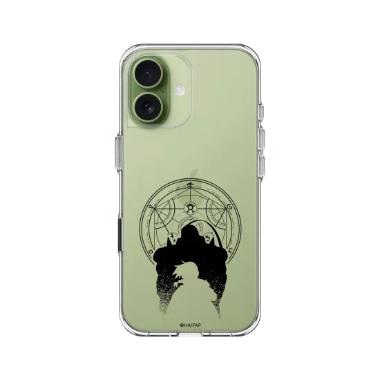 Fullmetal Alchemist: Brotherhood | Silhouettes des frères Elric (noir et blanc) (Effet Dégradé Stylisé) | Clear - iPhone 17 | RHINOSHIELD