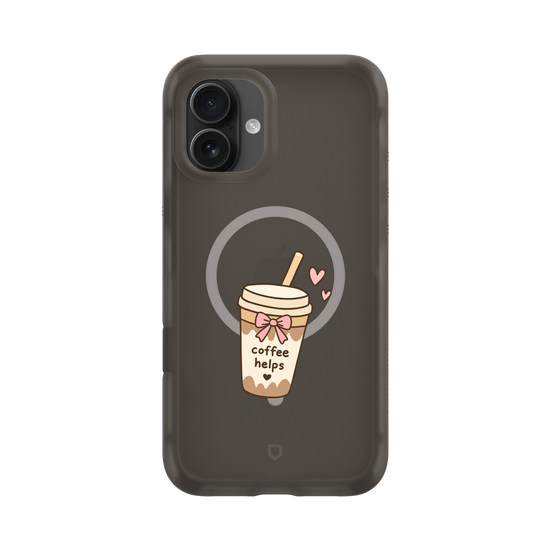 Cute Coffee Cup Sticker – Coffee Helps Kawaii Aesthetic
