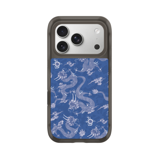 Hand-Painted Dragon Pattern - Blue