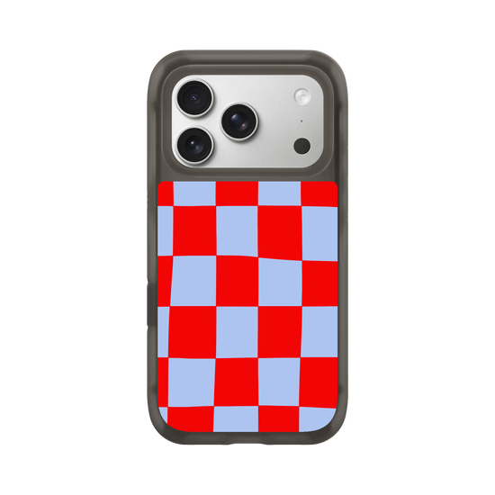 Blue and red check