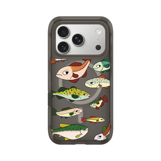 Grumpy, Cute, Quirky Fish - Clear Case