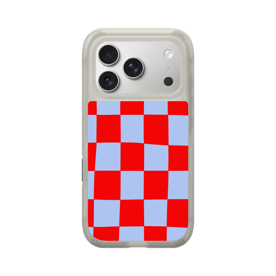 Blue and red check