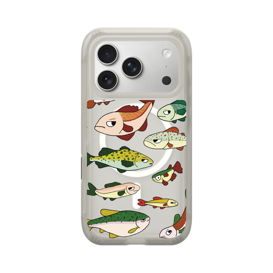 Grumpy, Cute, Quirky Fish - Clear Case