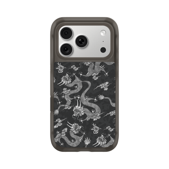 Hand-Painted Dragon Pattern - Black