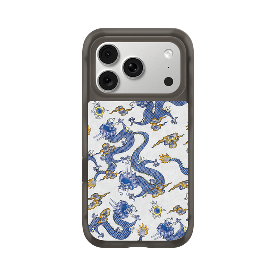 Hand-Painted Dragon Pattern - Blue and White