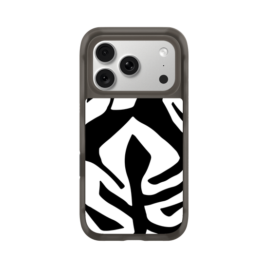 Black and white jungle leaves