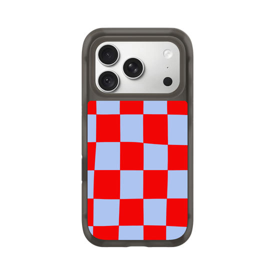 Blue and red check
