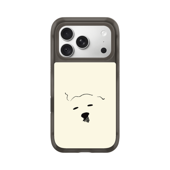 A drowsy dog's face