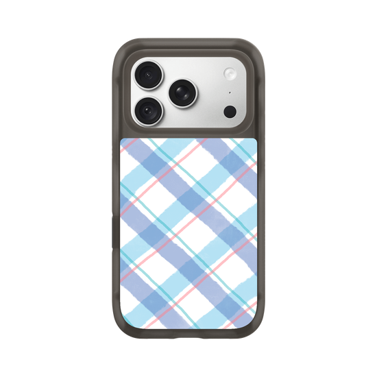 checkers & lines - blue