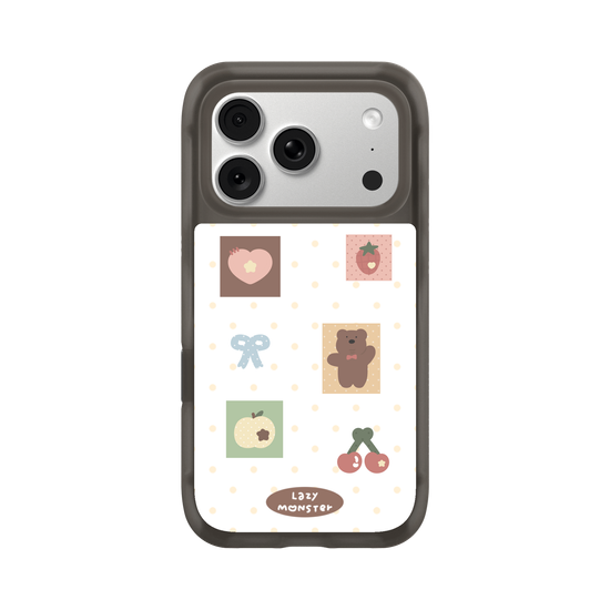 Lazy Monster Dot Sticker Phone Case 01.