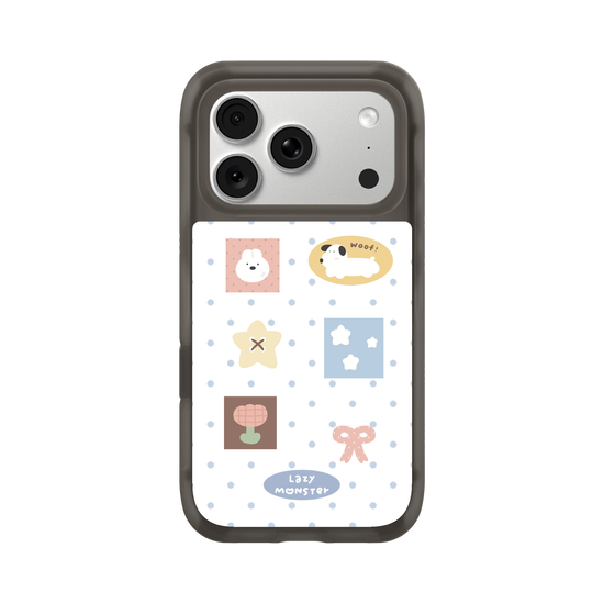 Lazy Monster Dot Sticker Phone Case 02.
