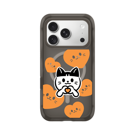 meow meow loves - orange heart