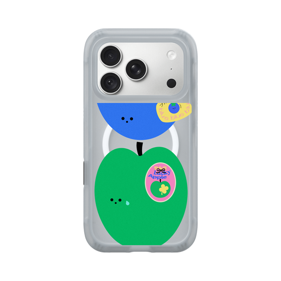green apple with blue berry