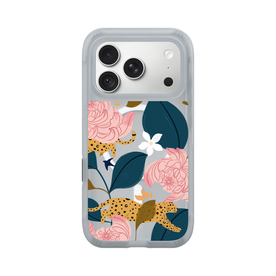 Leopard and flowers