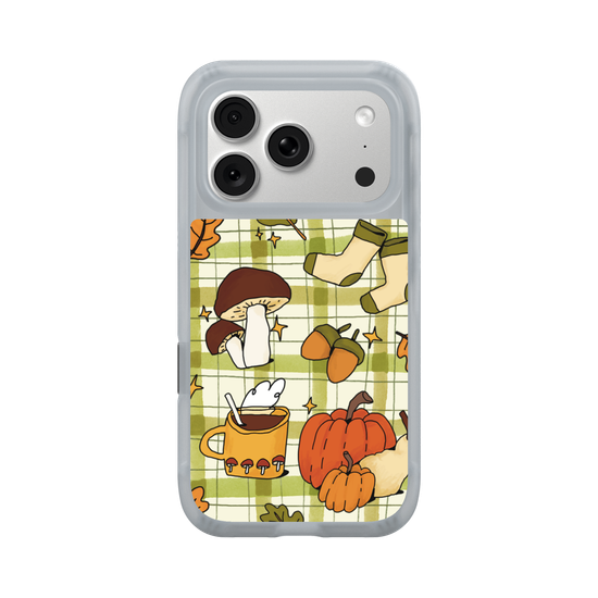 Cute, Cozy Autumn Aesthetic on a Gingham Pattern