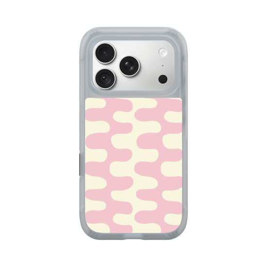 Retro Pink & Cream Waves