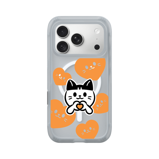 meow meow loves - orange heart