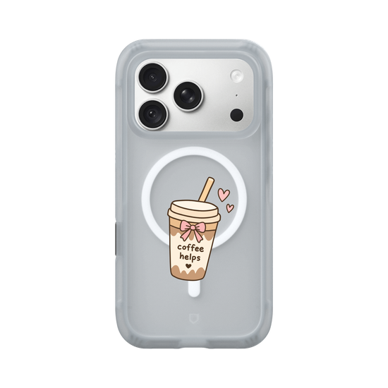 Cute Coffee Cup Sticker – Coffee Helps Kawaii Aesthetic