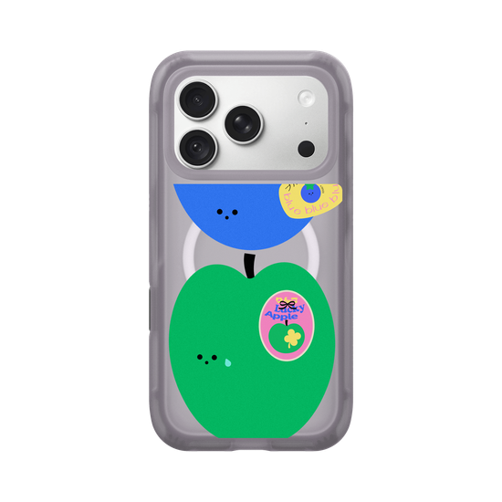 green apple with blue berry