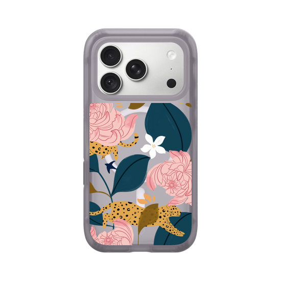 Leopard and flowers