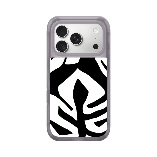Black and white jungle leaves