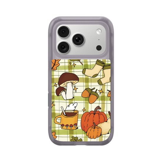 Cute, Cozy Autumn Aesthetic on a Gingham Pattern