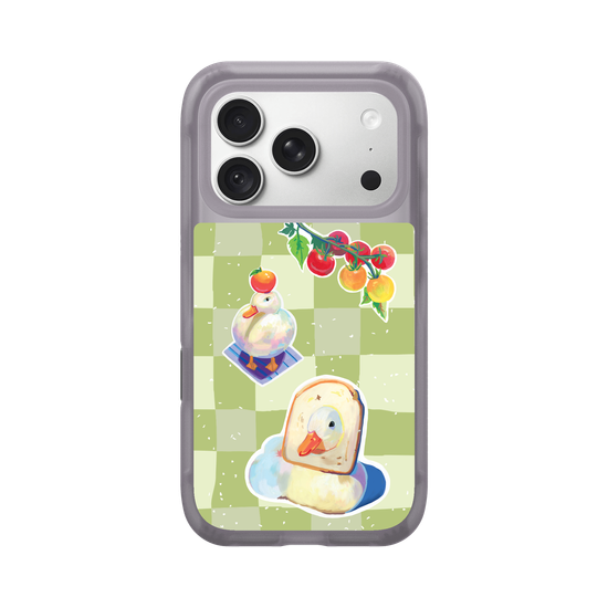 Little Ducks toast in Matcha Background