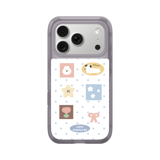 Lazy Monster Dot Sticker Phone Case 02.