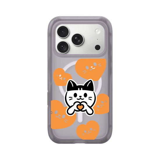 meow meow loves - orange heart