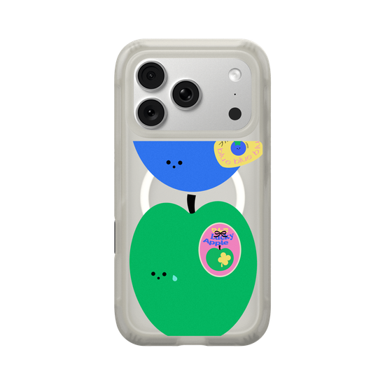 green apple with blue berry