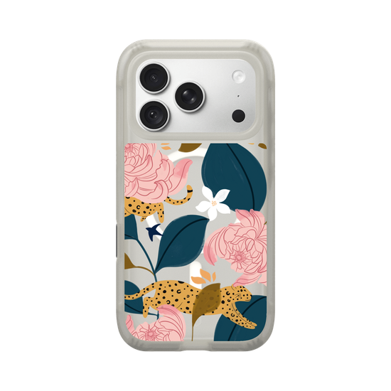 Leopard and flowers