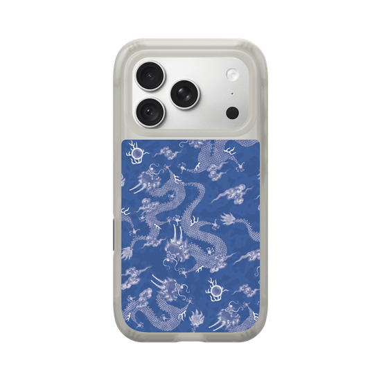 Hand-Painted Dragon Pattern - Blue