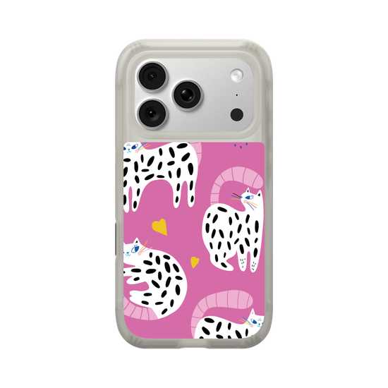 Rainbow Whiskers cats on pink