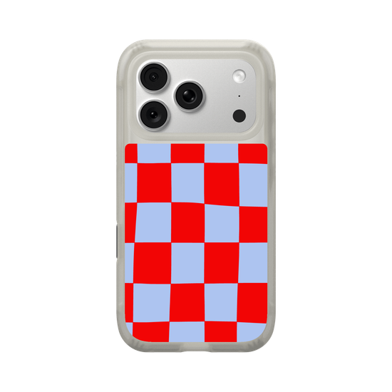 Blue and red check