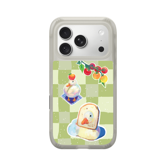 Little Ducks toast in Matcha Background