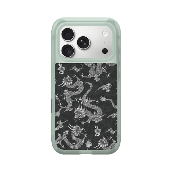 Hand-Painted Dragon Pattern - Black