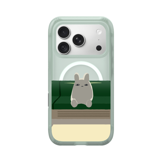 Bunny is on the train by itself